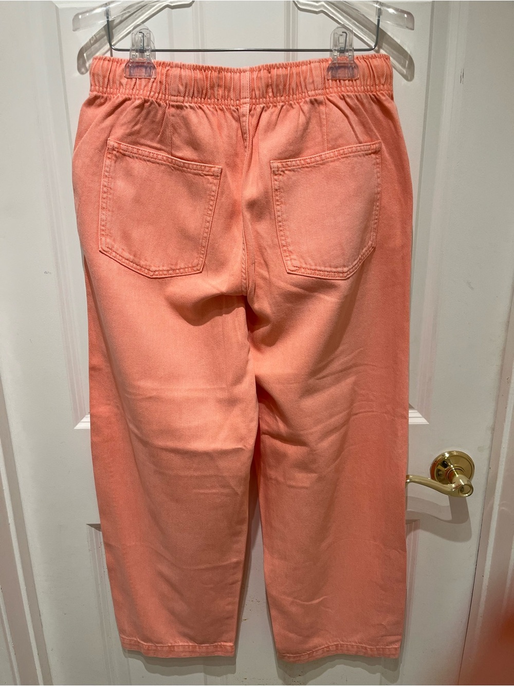 NWOT GAP Mid-Rise SuperSoft Pull-On Barrel Jeans in Tea Rose Pink Size Small - Picture 11 of 15